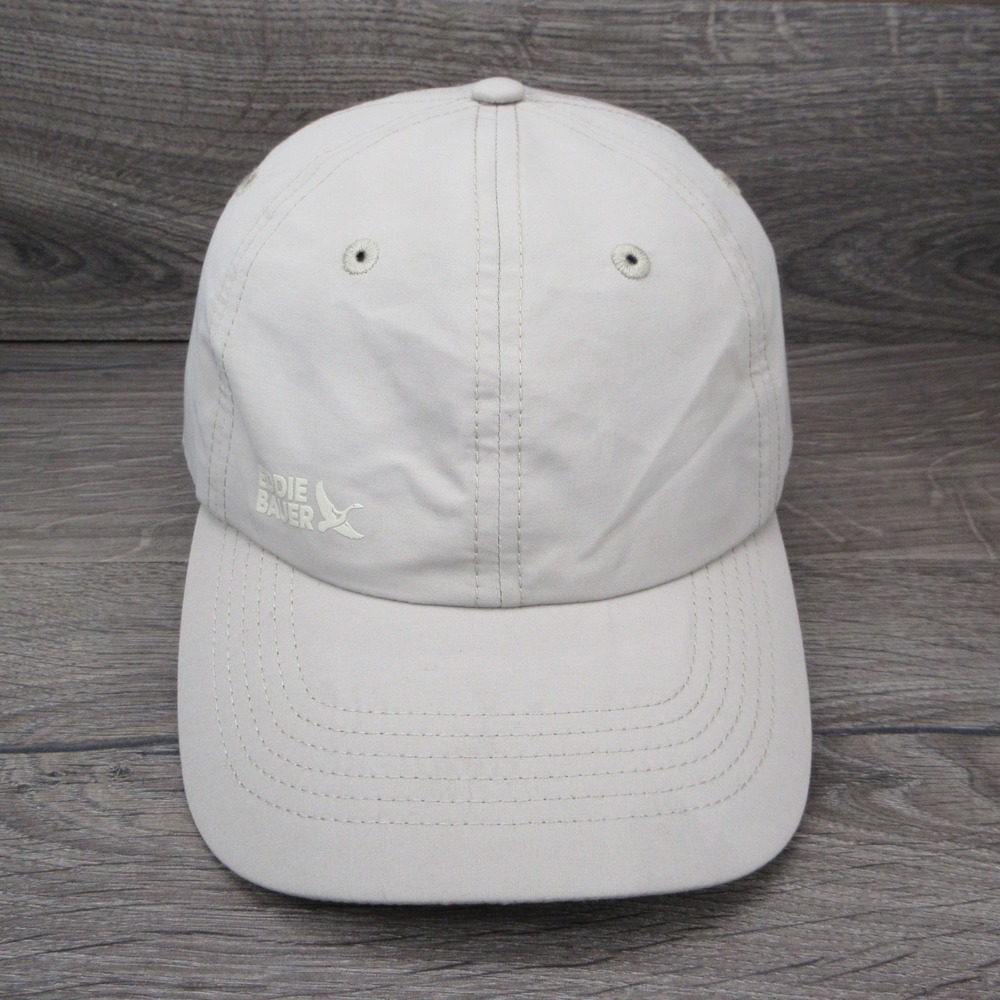 Eddie Bauer Hat Cap Mens OS Beige Strap Back Hiking Gorpcore Outdoor Performance